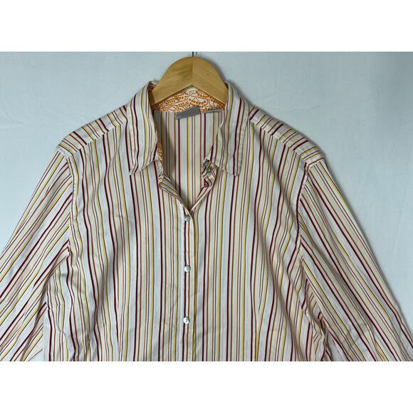 Chicos Striped Button Up Top Womens Size 3 US 16 XL 3/4 Sleeve Casual Office - Picture 3 of 12